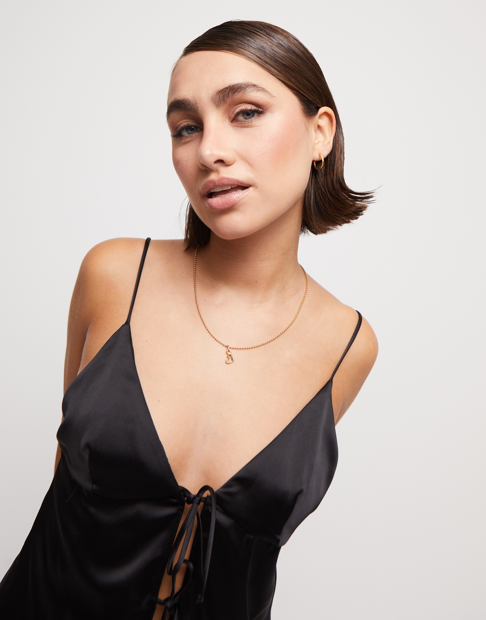 Link chain charm necklace, Golden, large thumbnail